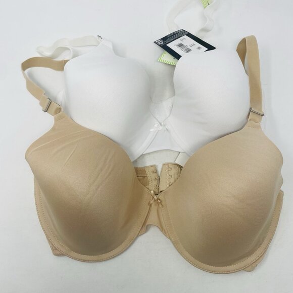 Maidenform Self Expressions Womens 36DD 2 Pack T-Shirt Bra 5701 Latte/White 698 - Picture 3 of 8